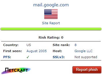Netcraft es una herramienta muy potente antipishing