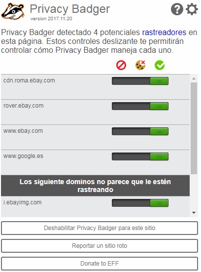 Pryvacy Badger es una buena herramienta para el navegador de Google
